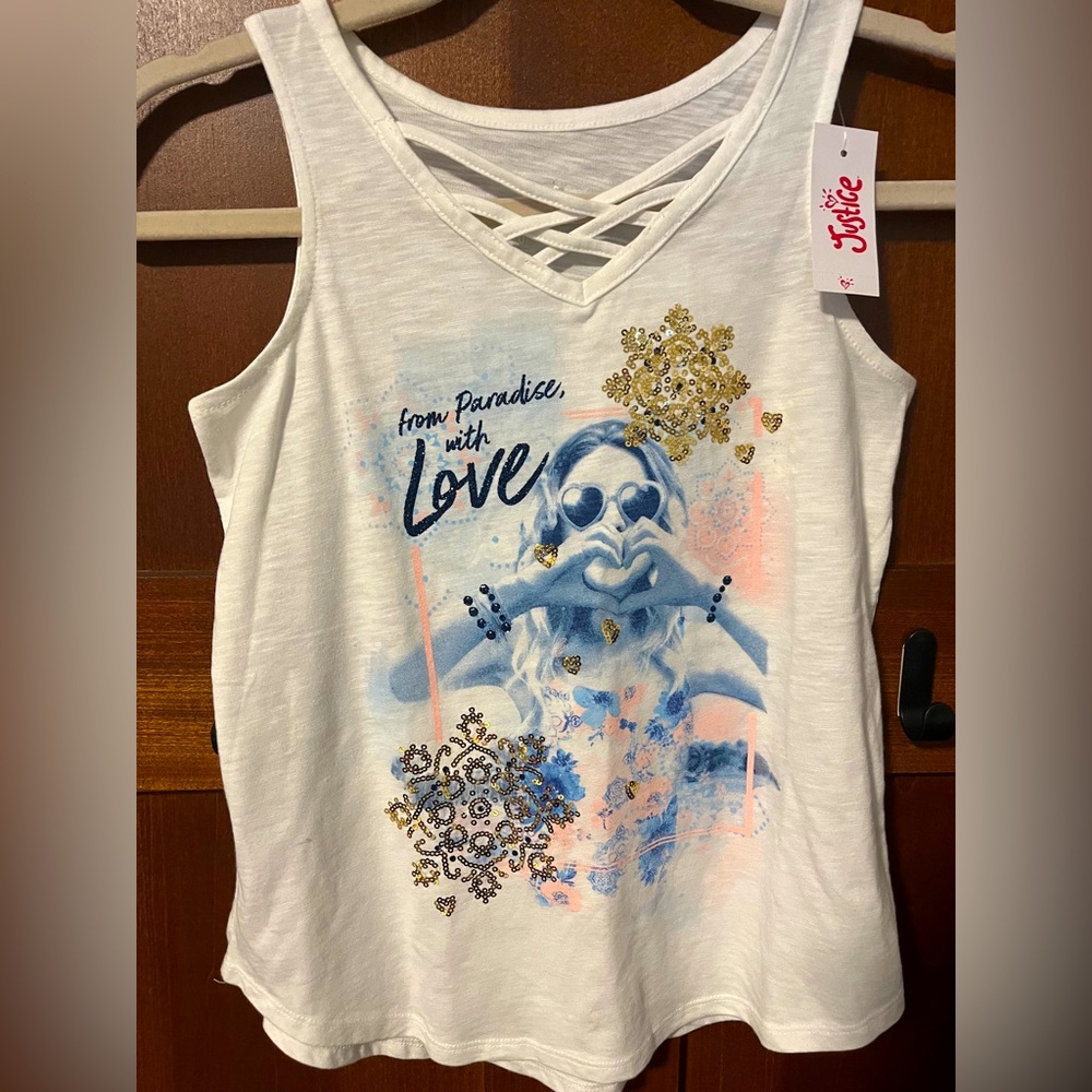 Justice “From Paradise With Love” Tank Top - Picture 2 of 12